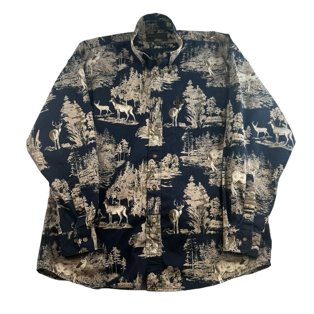 Vtg Magellan Sz‎ M Button Down Shirt Hunting Outdoor Grunge Gorpcore Long Sleeve